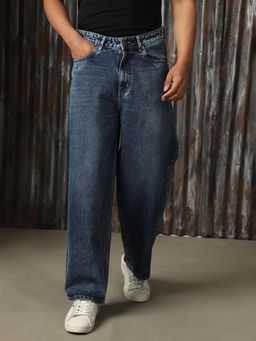 High Star - Men Regular Washed Loose Fit Cotton Mid- Rise Jeans