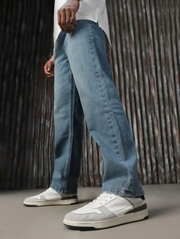 High Star - Men Regular Washed Straight Fit Cotton Mid- Rise Jeans