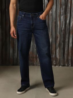 High Star - Men Regular Washed Straight Fit Cotton Mid- Rise Jeans