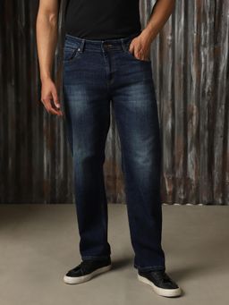 High Star - Men Regular Washed Straight Fit Cotton Mid- Rise Jeans