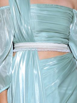 Swtantra - White Belt with Drop Pearls