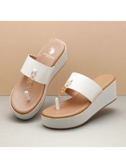 U.S. POLO ASSN. - Women Alessia White Eva Wedges