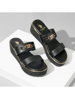 U.S. POLO ASSN. - Women Elettra Black Eva Wedges