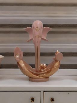 At Home by Nilkamal - Abstract Bliss Ganesha Polyresin Showpiece (Pink)