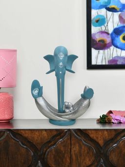 At Home by Nilkamal - Abstract Bliss Ganesha Polyresin Showpiece (Blue)