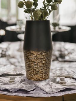 At Home by Nilkamal - Amphora Metal Vase (Gold & Black)