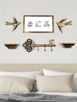 At Home by Nilkamal - Apollo Wall Decor Combo Set of 6 Gold