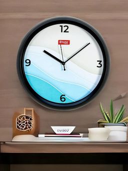 At Home by Nilkamal - Seashore Analog Wall Clock |Size - 30 cm|Set of 1|Seagreen & Beige