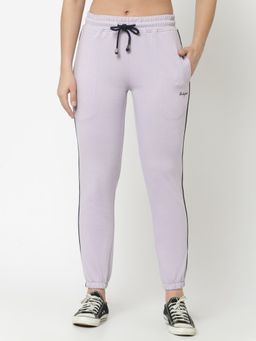 Club York - Women Lavender Solid Slim Fit Joggers