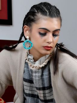 Odette - Women Gorgeous Rounded Blue Beaded Earrings