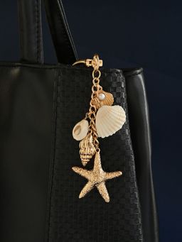 ToniQ - Gold-Toned Starfish and Shell Beach-Vibes Bag Charm