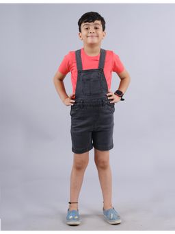 KiddoPanti - Grey Boys Denim Shorts Dungaree