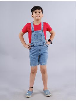 KiddoPanti - Boys Blue Denim Shorts Dungaree