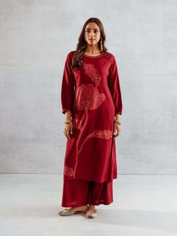 Autumnlane - Bakul Ruby Printed Kurta & Palazzo (Set of 2)