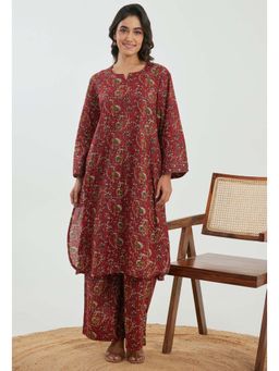 Autumnlane - Samragi Auburn Printed Cotton Co-Ord (Set of 2)
