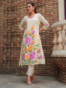 Autumnlane - Tiara Floral Cotton Kurta & Pant (Set of 2)