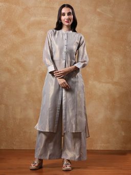Varanga - Women Shimmer Elasticated Kurta With Palazzo (Set of 2)
