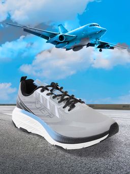 Xtep - Mens Round Toe Lace-Ups Running Shoes Grey