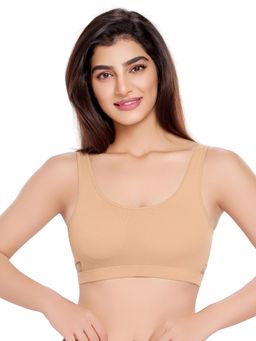 Juliet - Womens Effortless Lift Padded Sports Bra Beige