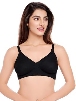 Juliet - Womens Nursing Seamless Boost Bra Mold Feed Black