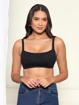 Curvy Love - Full Coverage Cotton Sports Bra with All Day Comfort Black