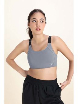 Zivame - Zelocity Medium Impact Quick Dry Sports Bra - Steel Grey