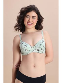 Zivame - Padded Regular Wired 3/4Th Coverage T-Shirt Bra - Grass Green Floral