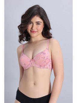 Zivame - Padded Regular Wired 3/4Th Coverage T-Shirt Bra - Pink Floral