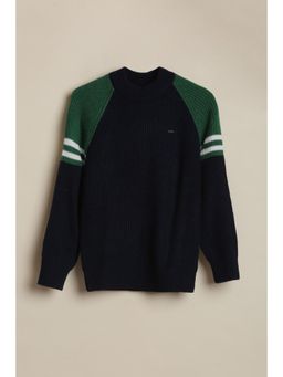 Allen Solly - Boys Navy Blue Patterned Sweater