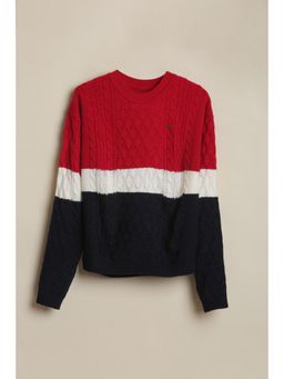 Allen Solly - Boys Red Patterned Sweater