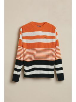Allen Solly - Boys Orange Stripe Sweater