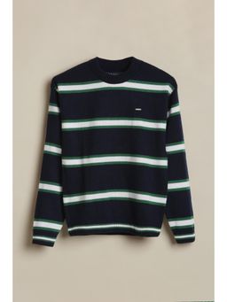 Allen Solly - Boys Navy Blue Stripe Sweater