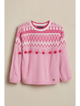 Allen Solly - Girls Pink Woven Sweater