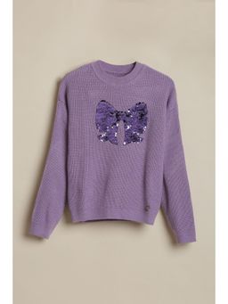 Allen Solly - Girls Lavender Embellished Sweater