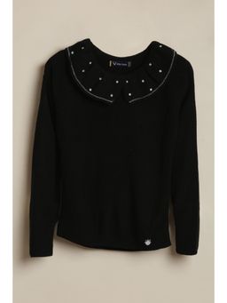 Allen Solly - Girls Black Embellished Sweater