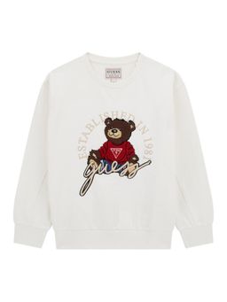 Guess - Off White Embroidered Teddy Sweatshirt