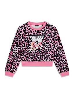Guess - Girls Pink Animal Print Sweatshirt