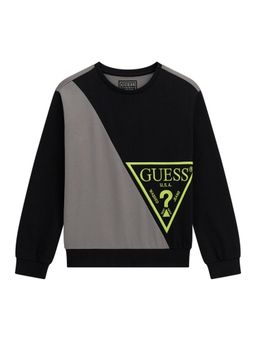 Guess - Boys Black Colour-Blocked Sweatshirt