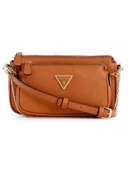 Guess - Brown Noelle Double Pouch Crossbody Bag