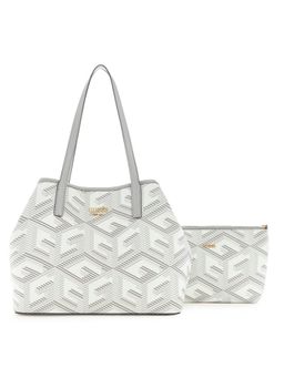 Guess - White Vikky Tote Bag with Pouch