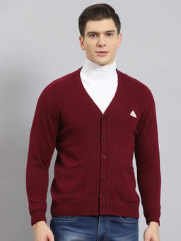 Monte Carlo - Maroon Solid Cardigan