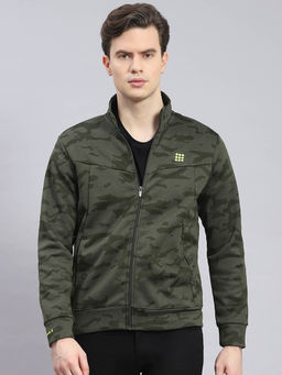 Rock.it - Olive Printed Stand Collar Jacket