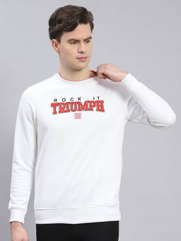 Rock.it - White Typography Round Neck Sweatshirt