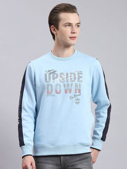 Monte Carlo - Sky Blue Printed Sweatshirt