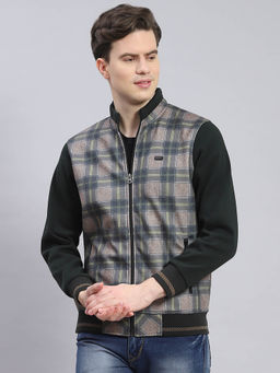 Monte Carlo - Grey Checked Stand Collar Jacket