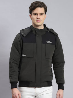 Monte Carlo - Olive Solid Hood Jacket