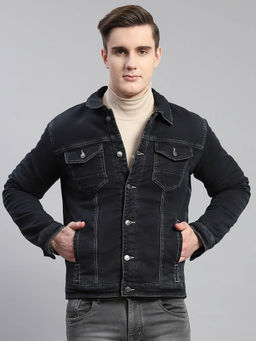 Monte Carlo - Grey Solid Collar Jacket