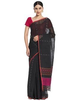 Fabindia - Cotton Woven Sari (Black)