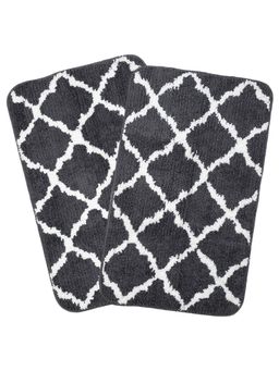 Saral Home - Grey Microfiber Bath Mat 40X60 cm (Pack of 2)