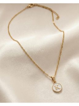 FUNKRAFTS - Girls Initial Letter K Pendant With Chain (7-12 Years)
